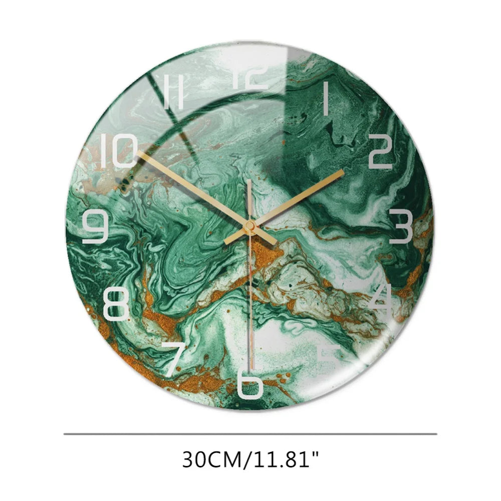 Wall Clock Round Marble Three-Dimensional Clock