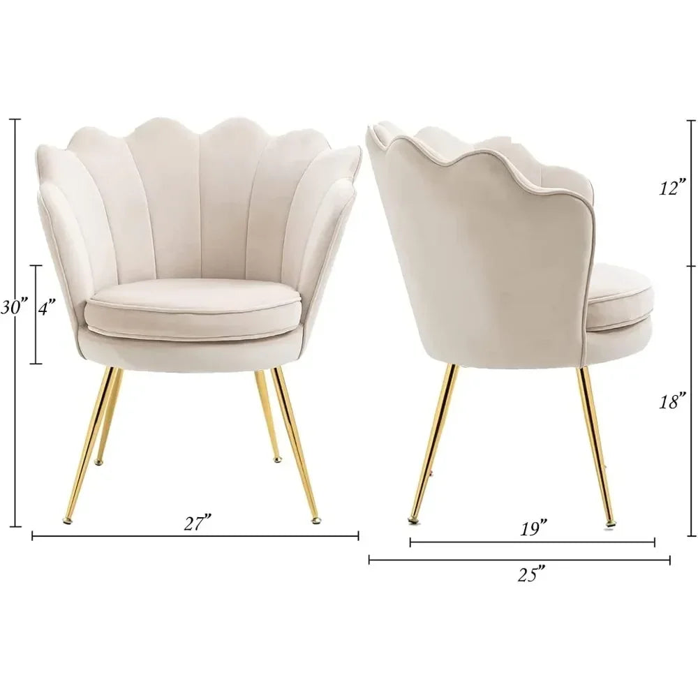 Living Room Chair Set of 2 with Metal Legs,