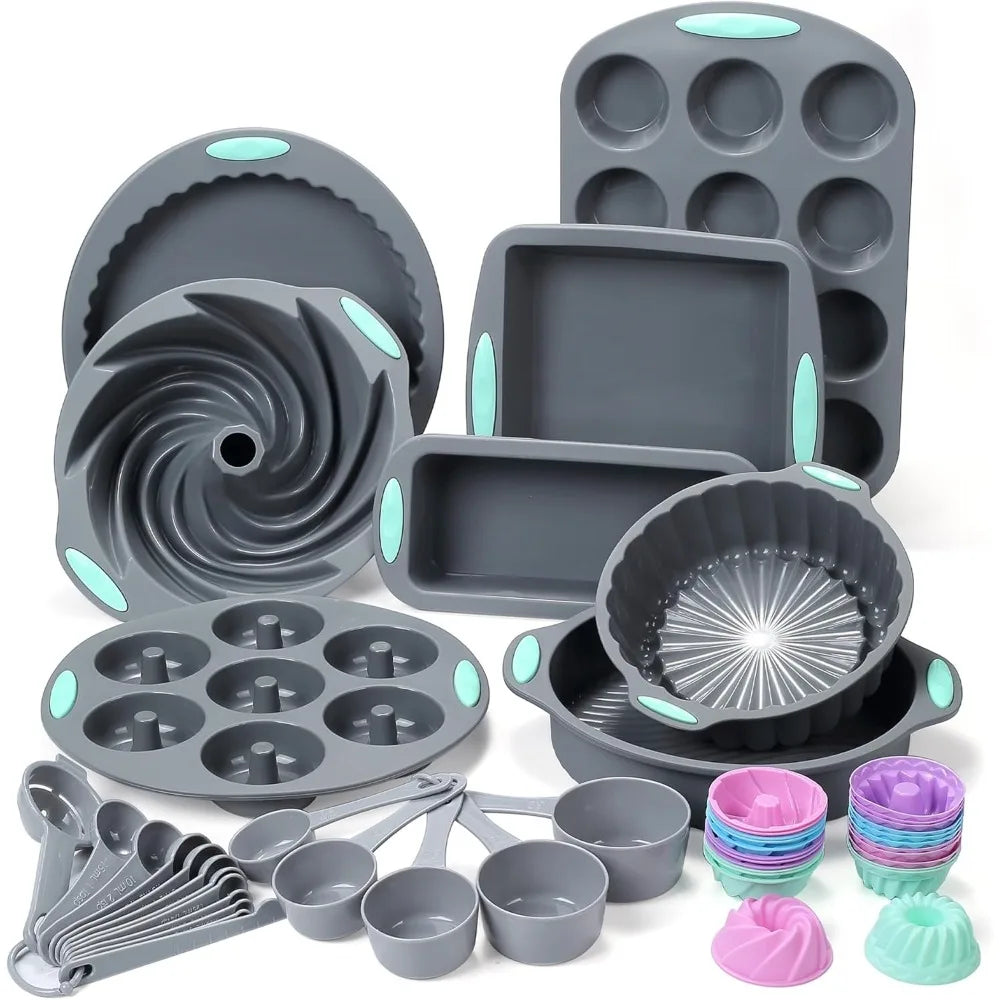 49 Pieces Silicone Bakeware Set,