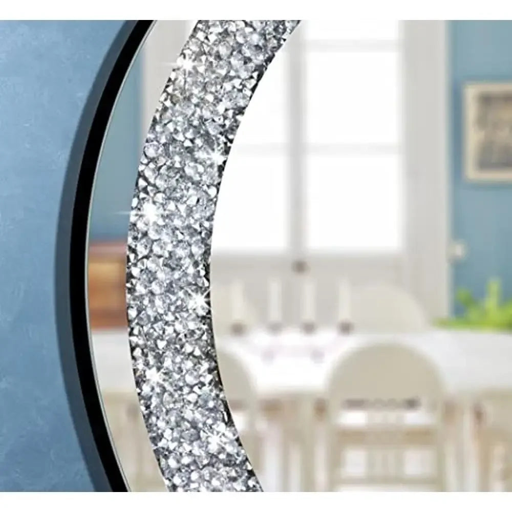 Crystal Diamond Round Wall Mirror