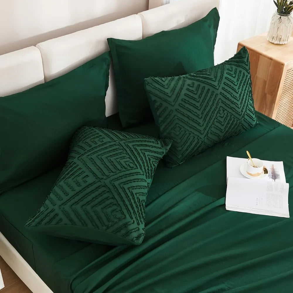 Comforter Set 7 Piece Dark Emerald Green -