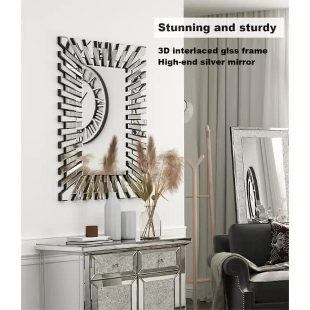 Silver Fountain Starburst Mirror