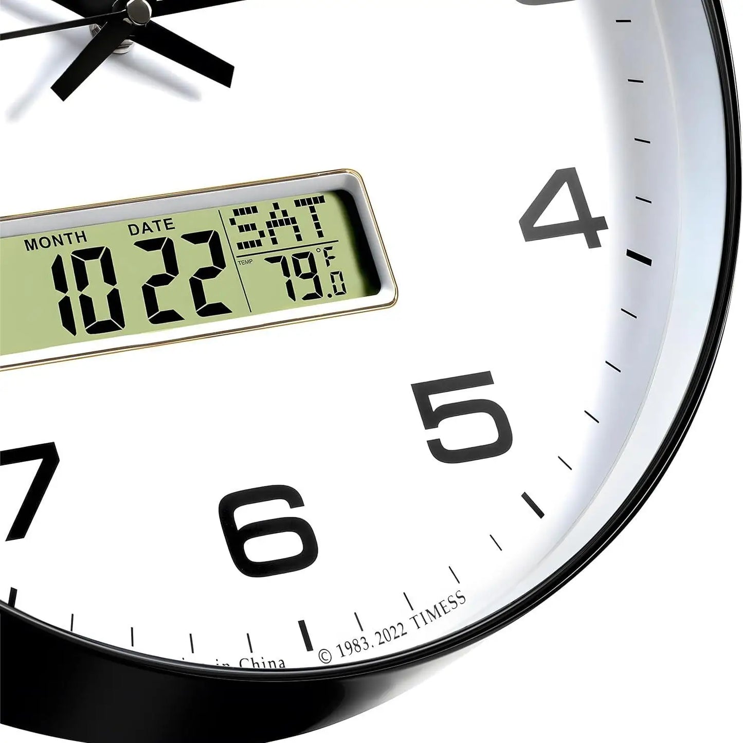 TIMESS Calendar Wall Clock,3 Sizes 4 Colors