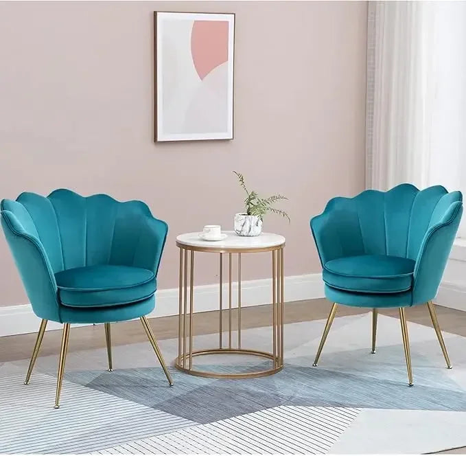 Living Room Chair Set of 2 with Metal Legs,