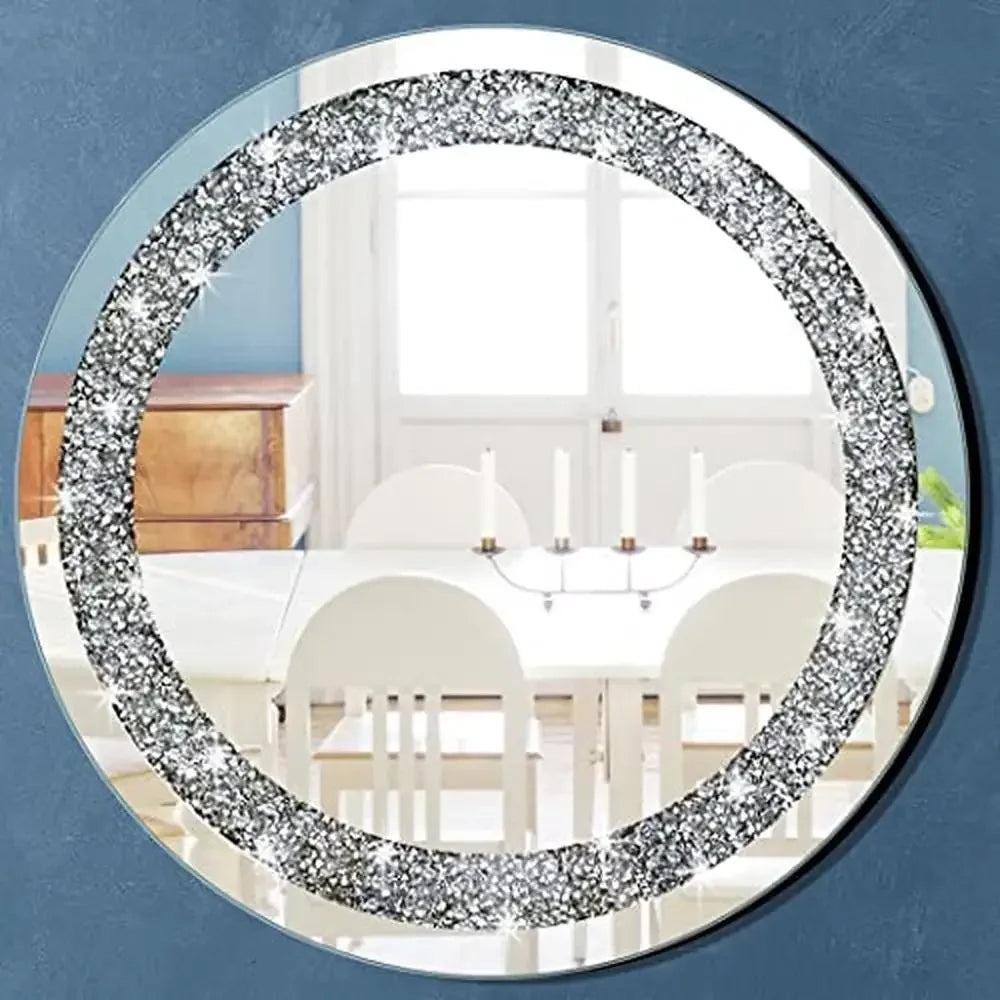 Crystal Diamond Round Wall Mirror