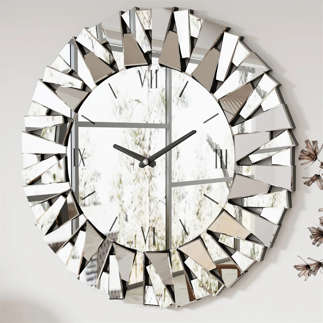 Large Wall Clock 3D Mirrored Clocks