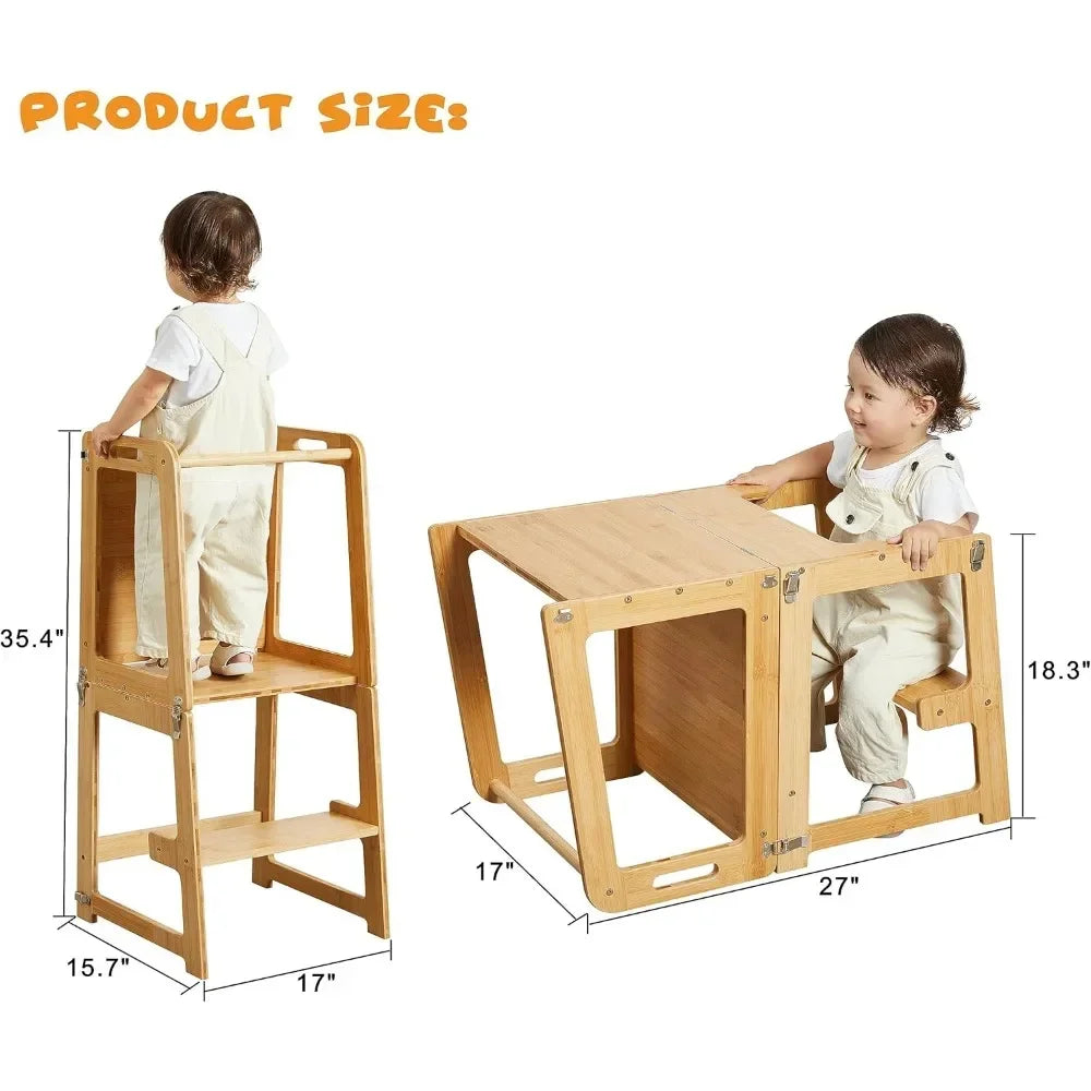4-in-1 Standing Tower for Toddlers and Kids