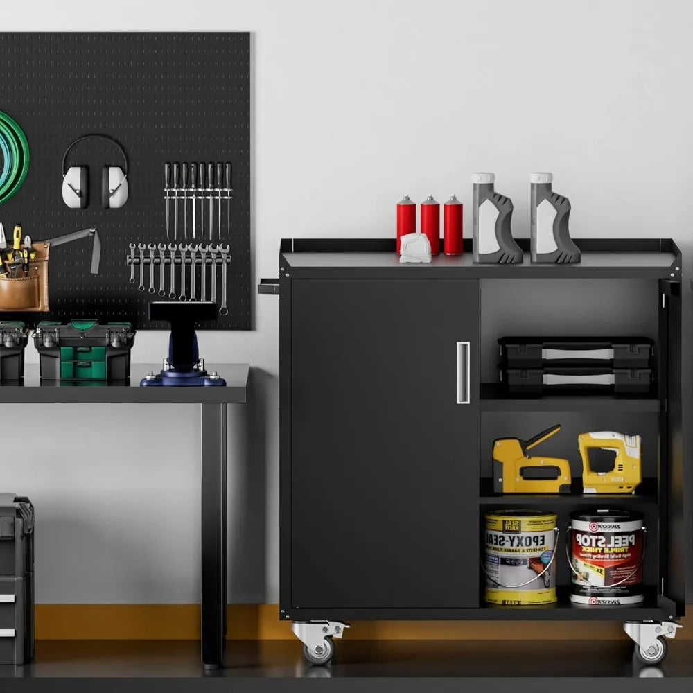 Metal Storage Cabinet with Wheels,