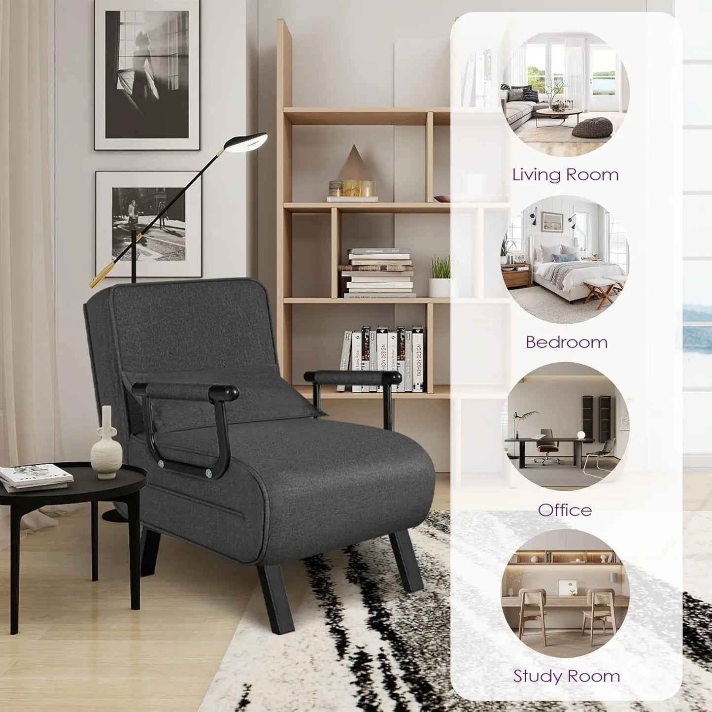 Convertible Sofa Sleeper Chair Bed, Chaise Lounge
