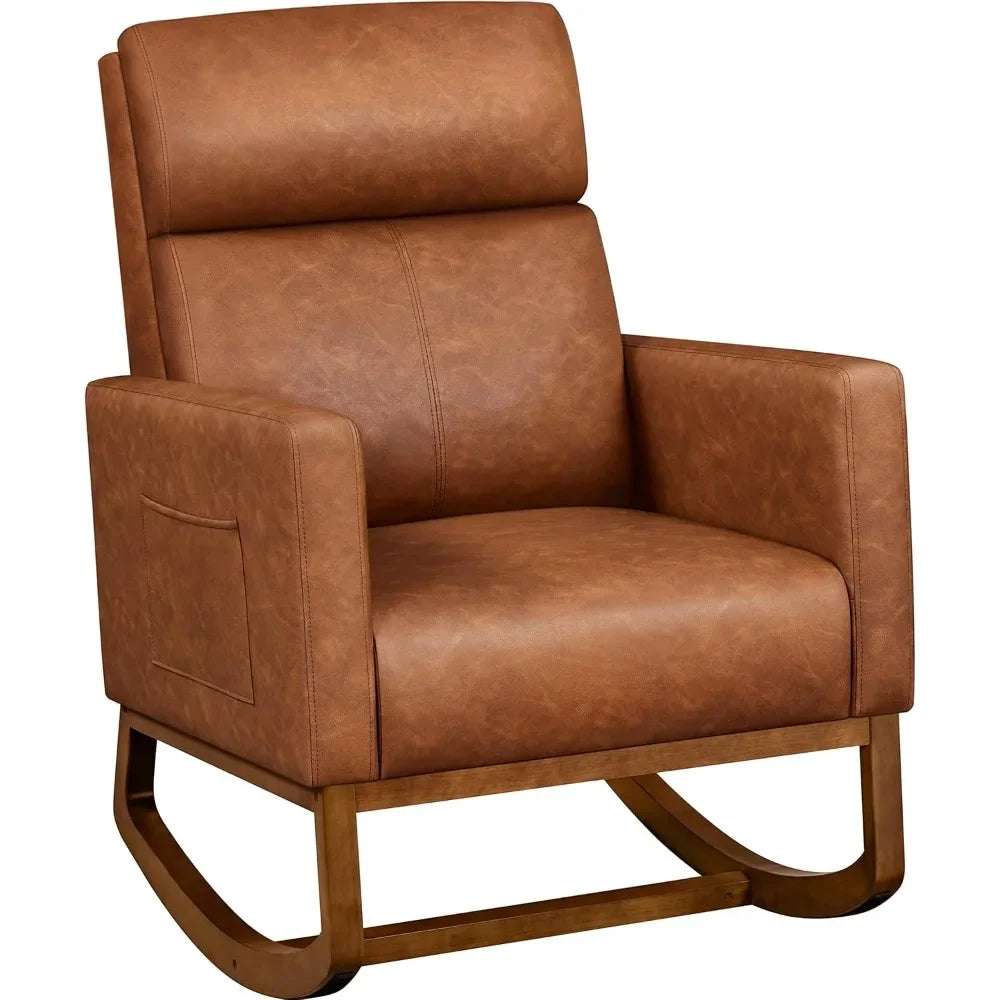 Leather Living Room Rocking Chair