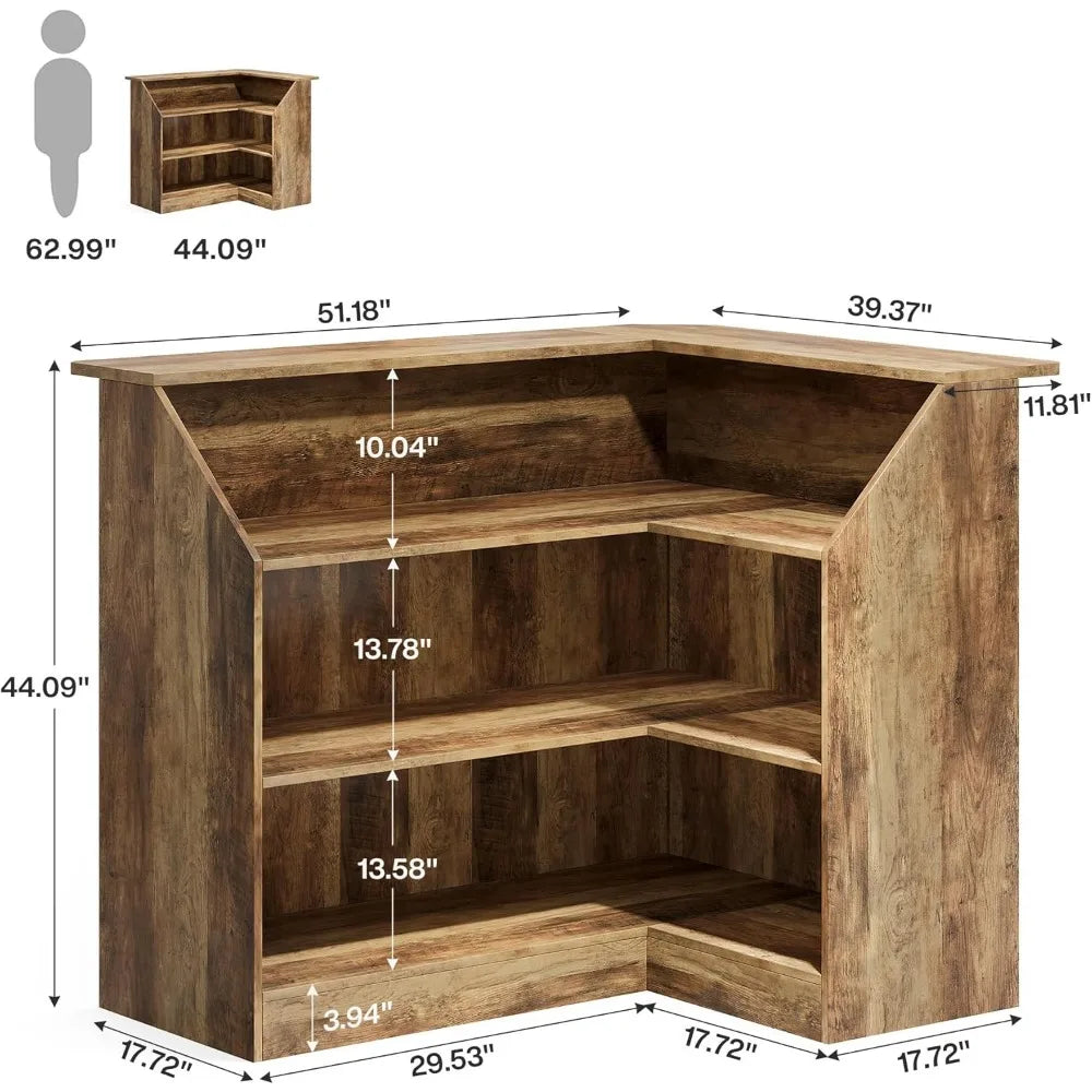 Bar Cabinet, L-Shaped Home Bars Table