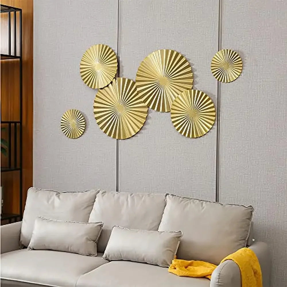 Iron Gold Sunburst Wall Decor Set of 6