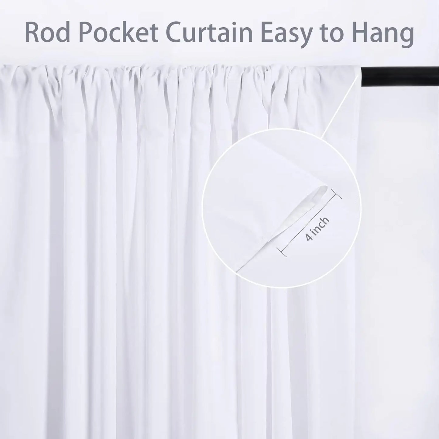 20x10 ft Wrinkle Free White Backdrop Curtains