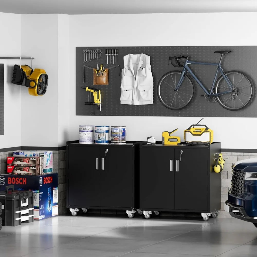 Metal Storage Cabinet with Wheels,