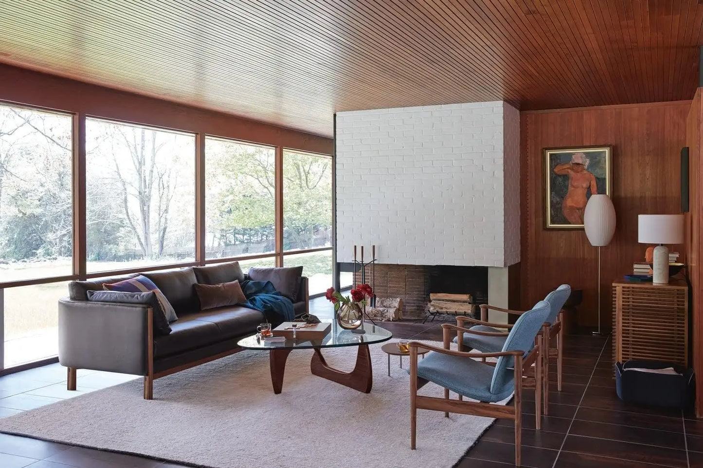 Triangle Coffee Table Modern Noguchi Vintage End Table,