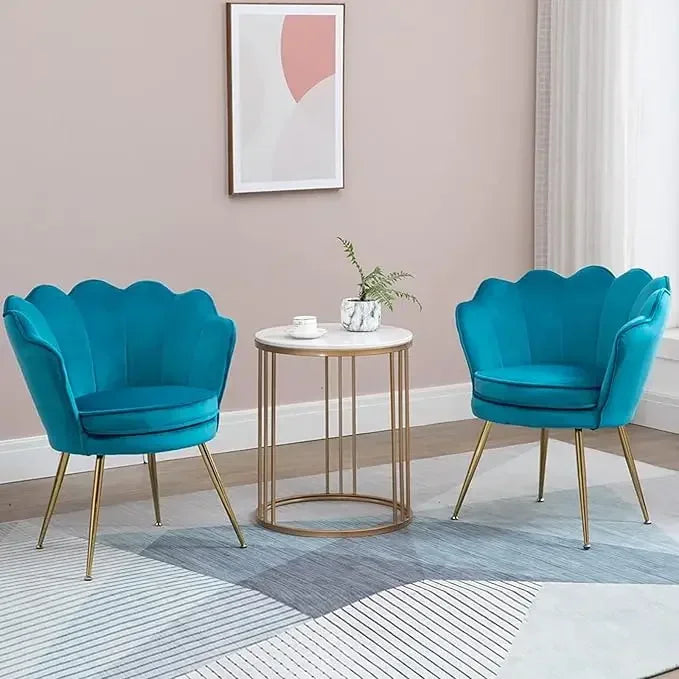 Living Room Chair Set of 2 with Metal Legs,