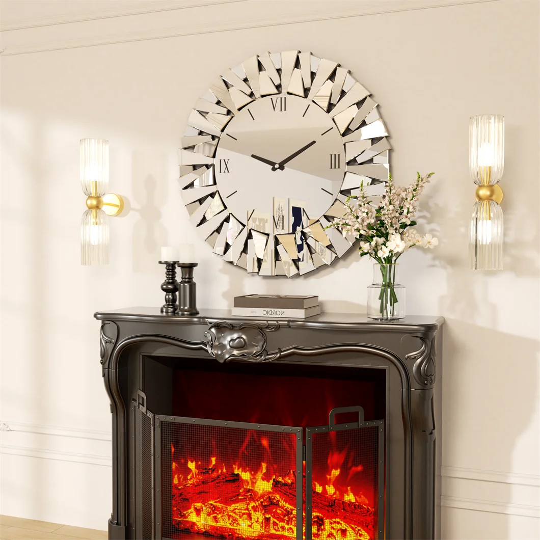Large Wall Clock 3D Mirrored Clocks