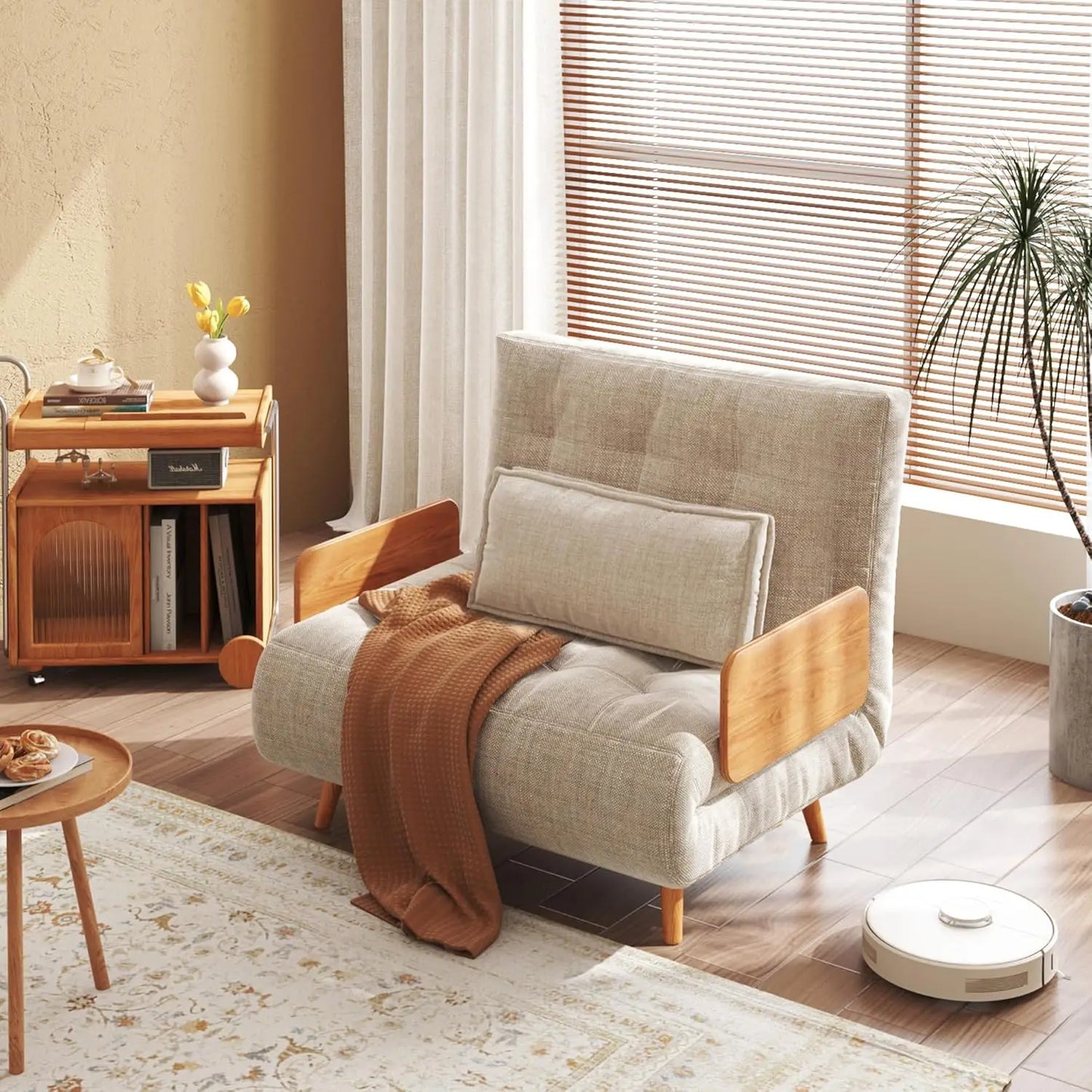 Chair Bed Sleeper, 3-in-1 Futon Bed Chair,