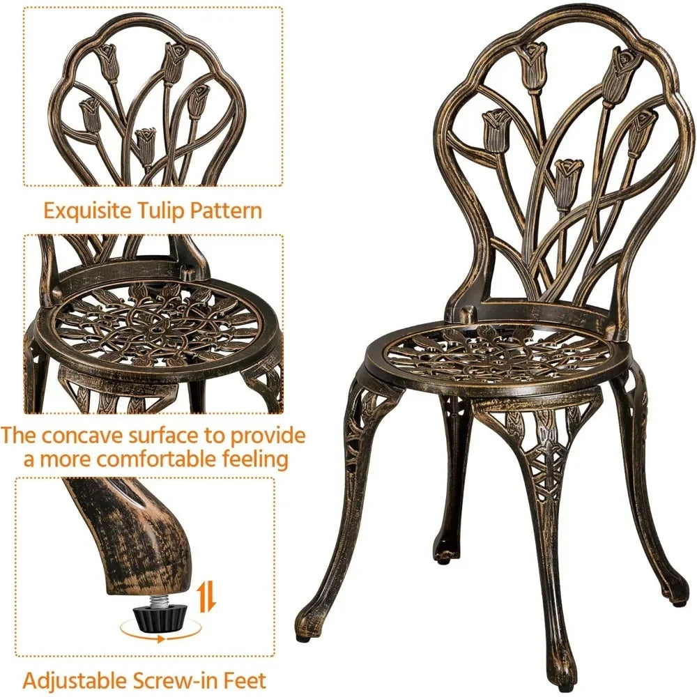 Patio Bistro Sets 3 Piece, Outdoor Rust-Resistant