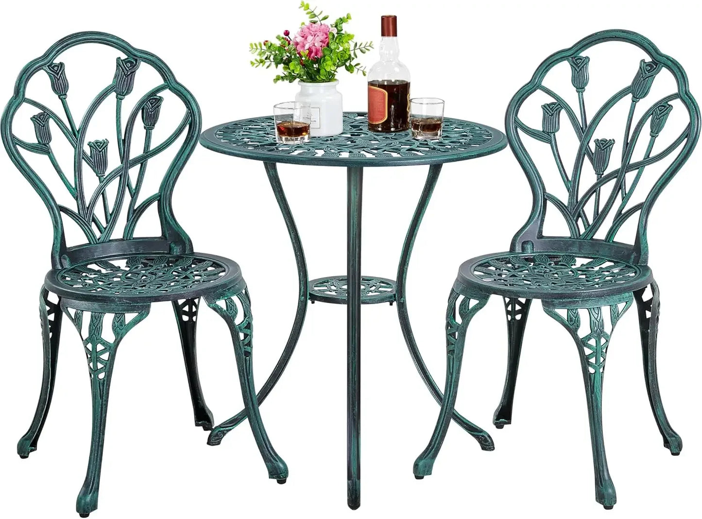 Patio Bistro Sets 3 Piece, Outdoor Rust-Resistant