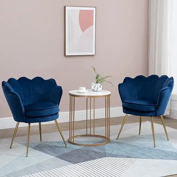 Living Room Chair Set of 2 with Metal Legs,