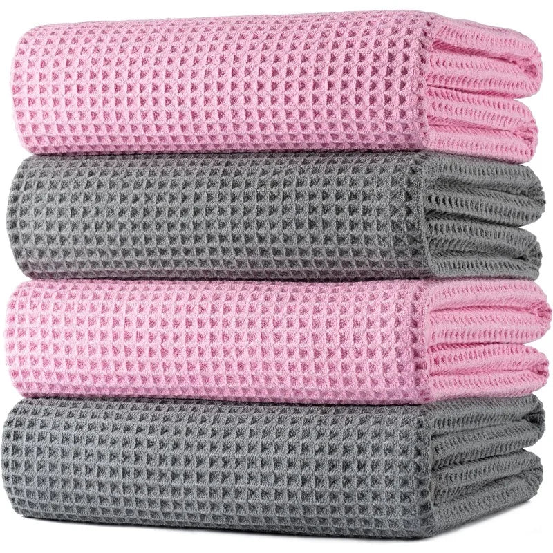 Microfiber Bath Towel, 60 x 30 in, 4 Pack