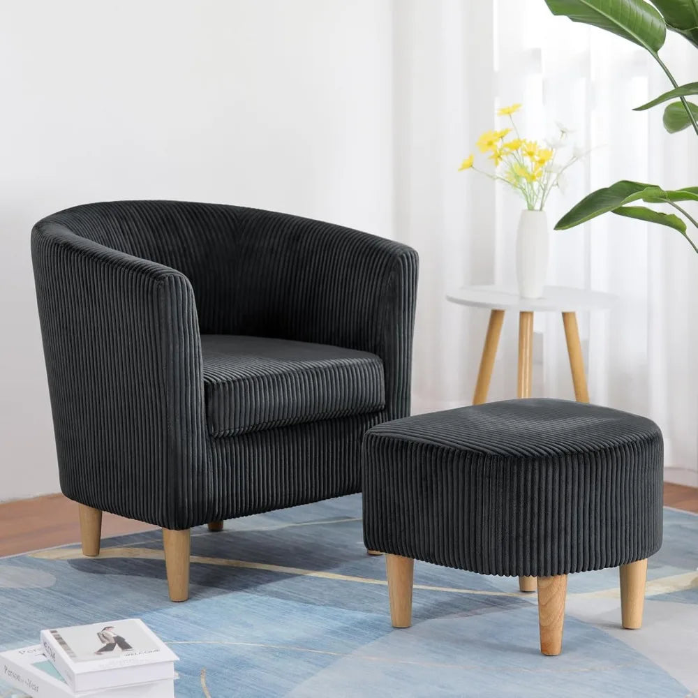 Accent Chairs Set of 2, Barrel Chair