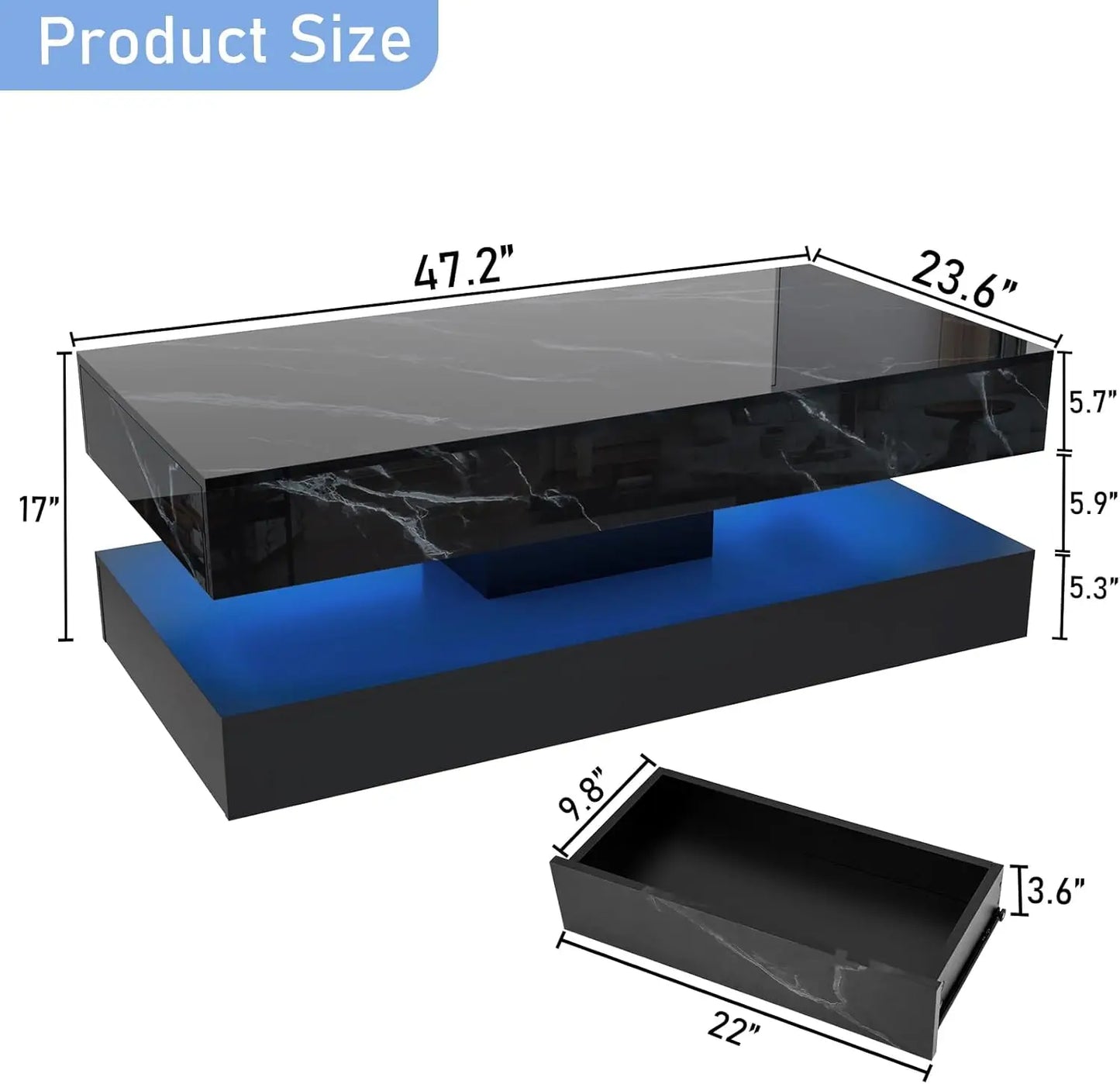 Coffee Table with Sliding Drawers,