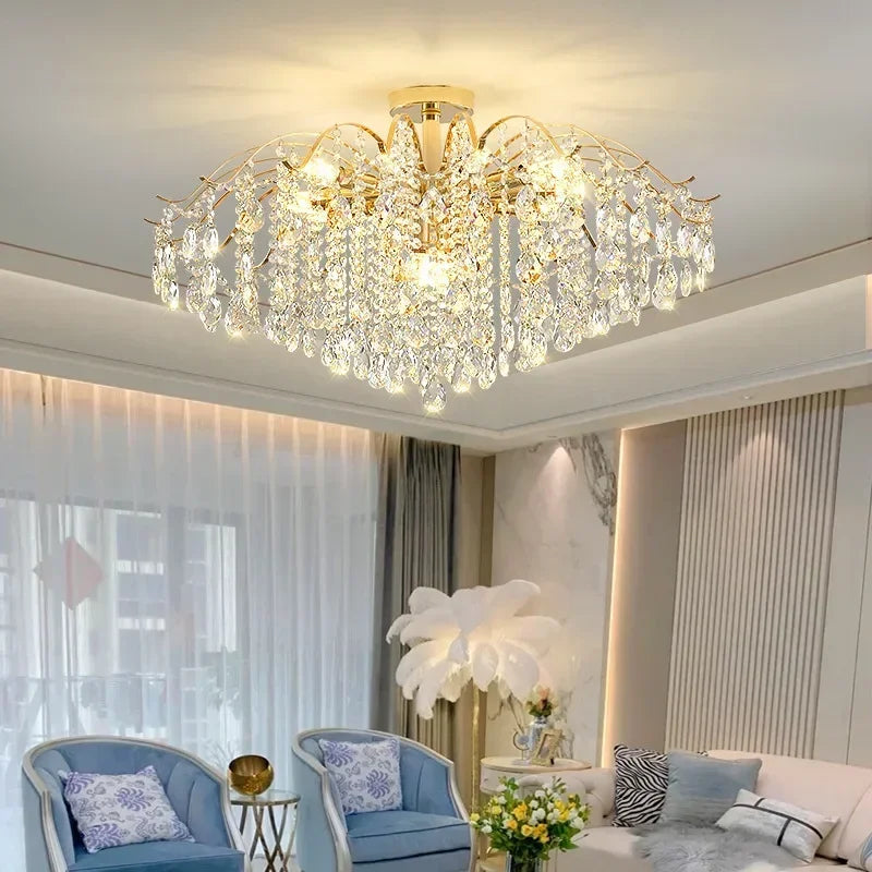 Modern Crystal LED Lights Chandelier For Living Room