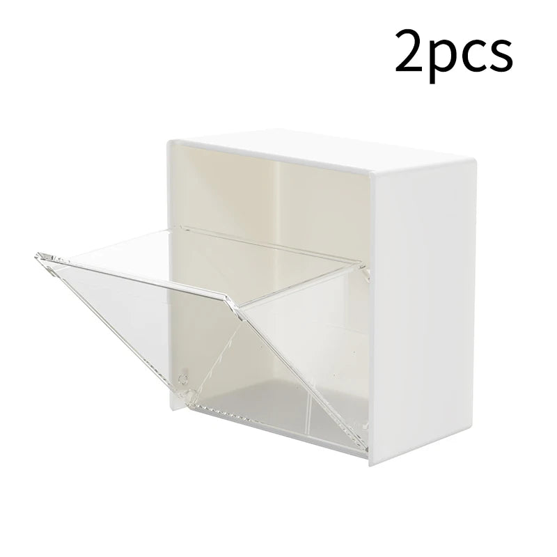 4pcs Plastic Wall Mounted Storage Boxes