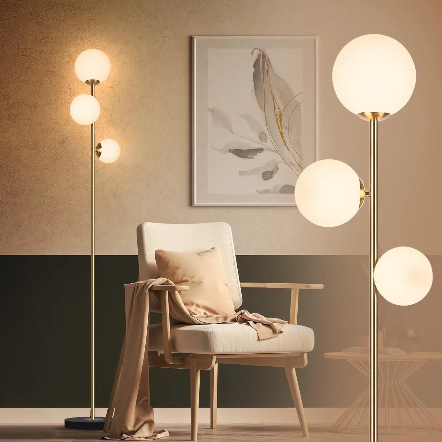 3 Globe Vintage Floor Lamp -