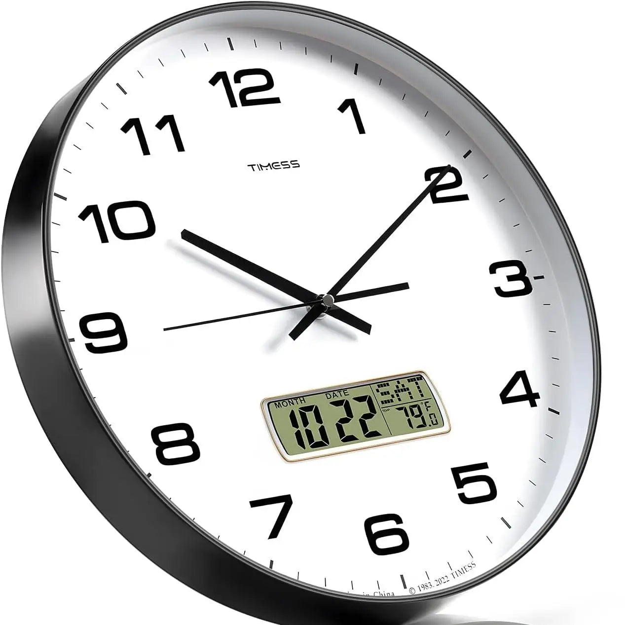 TIMESS Calendar Wall Clock,3 Sizes 4 Colors