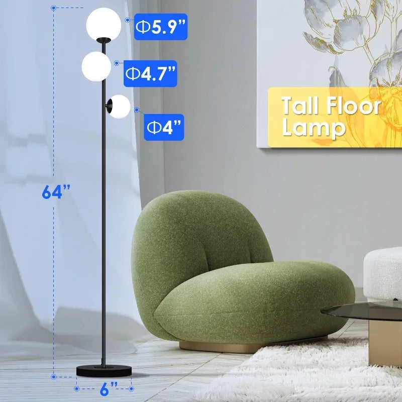 3 Globe Vintage Floor Lamp -