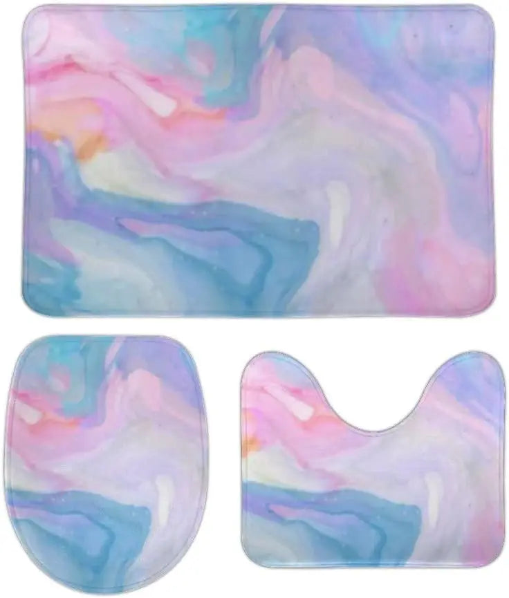 3 Pieces Bath Mats, Bathroom Rug Set of 3,I