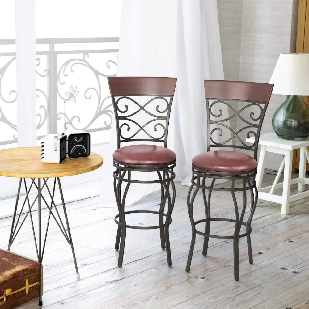 Bar Stools Set of 4, 360 Degree Swivel,