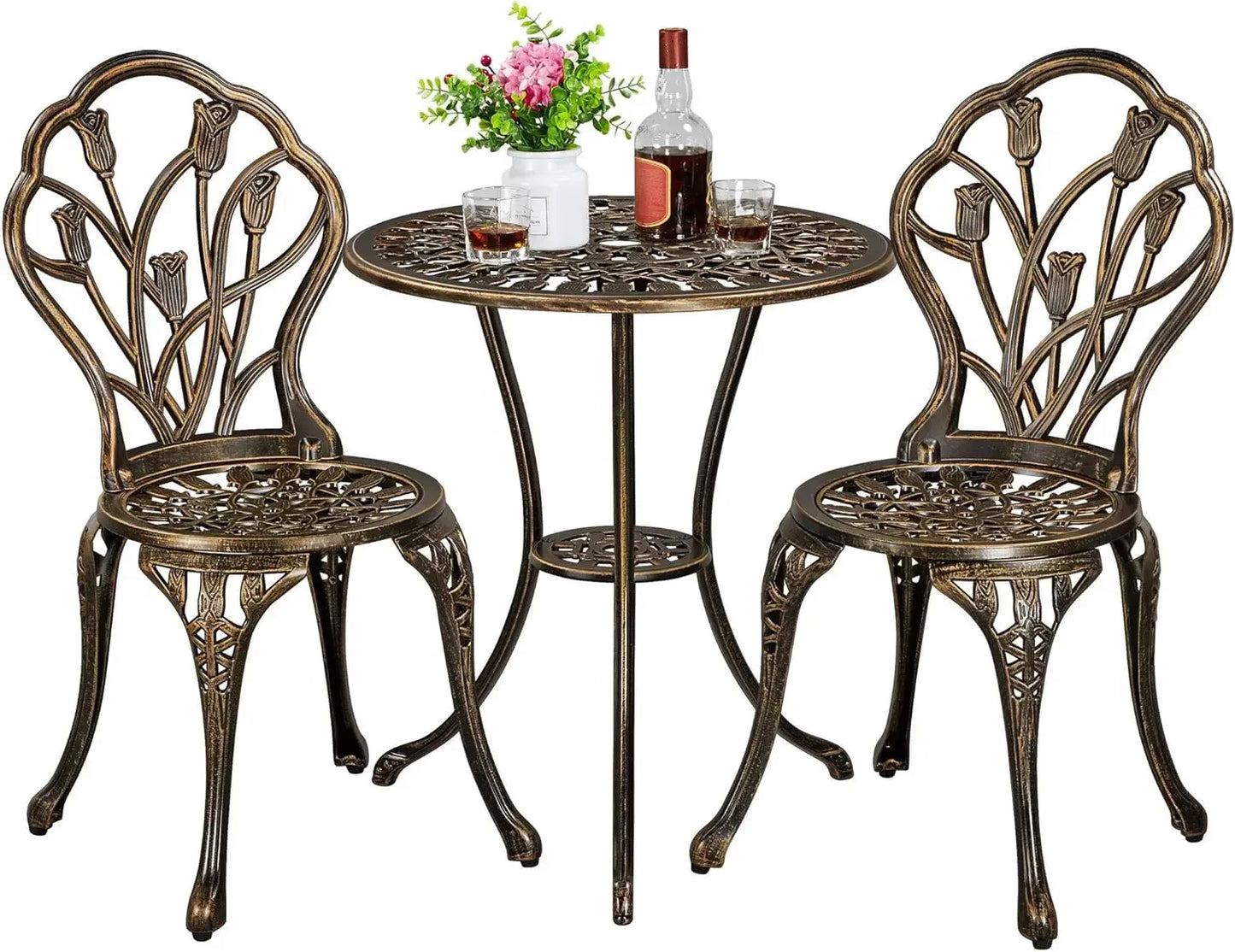 Patio Bistro Sets 3 Piece, Outdoor Rust-Resistant