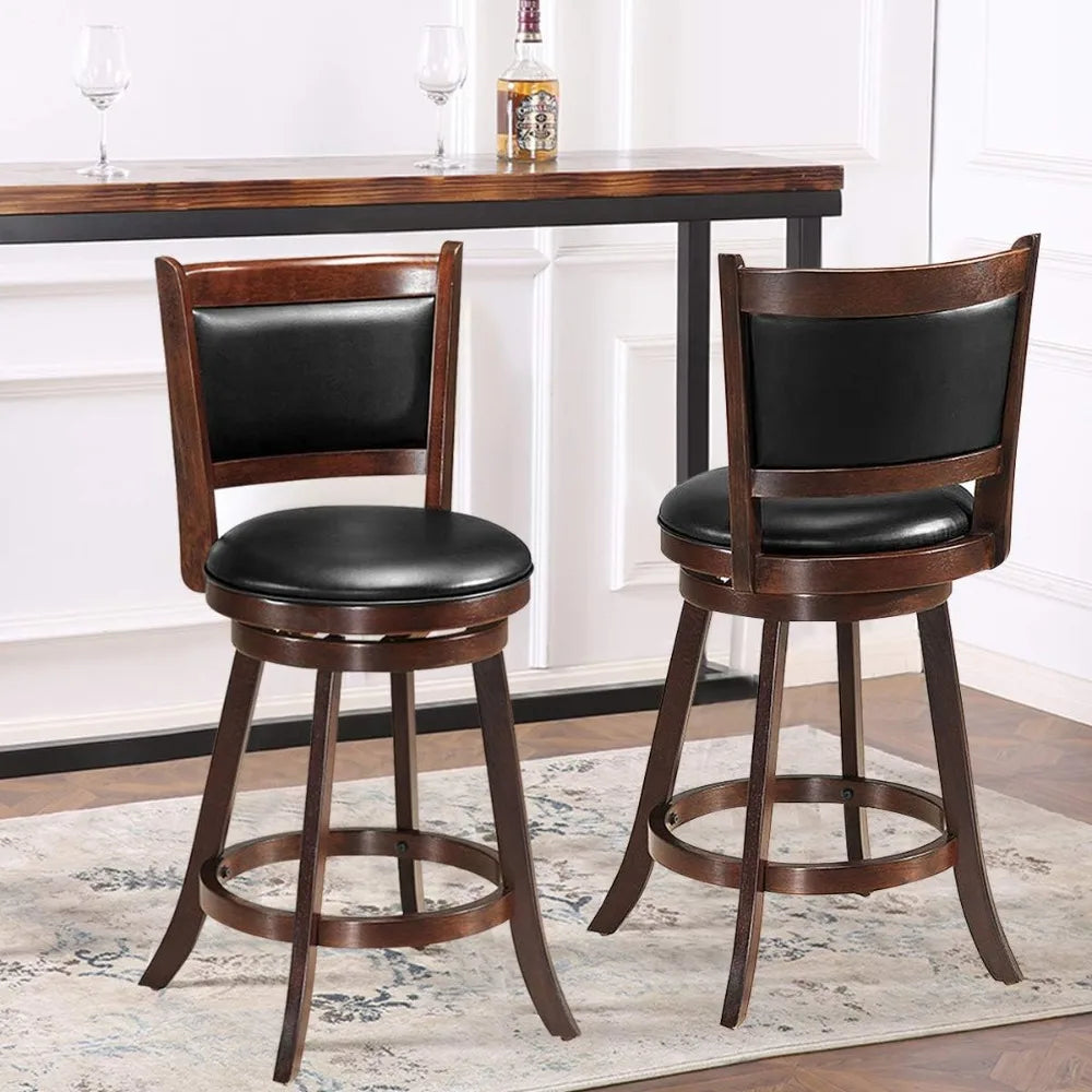 Bar Stools Set of 2, 360 Degree Swivel,