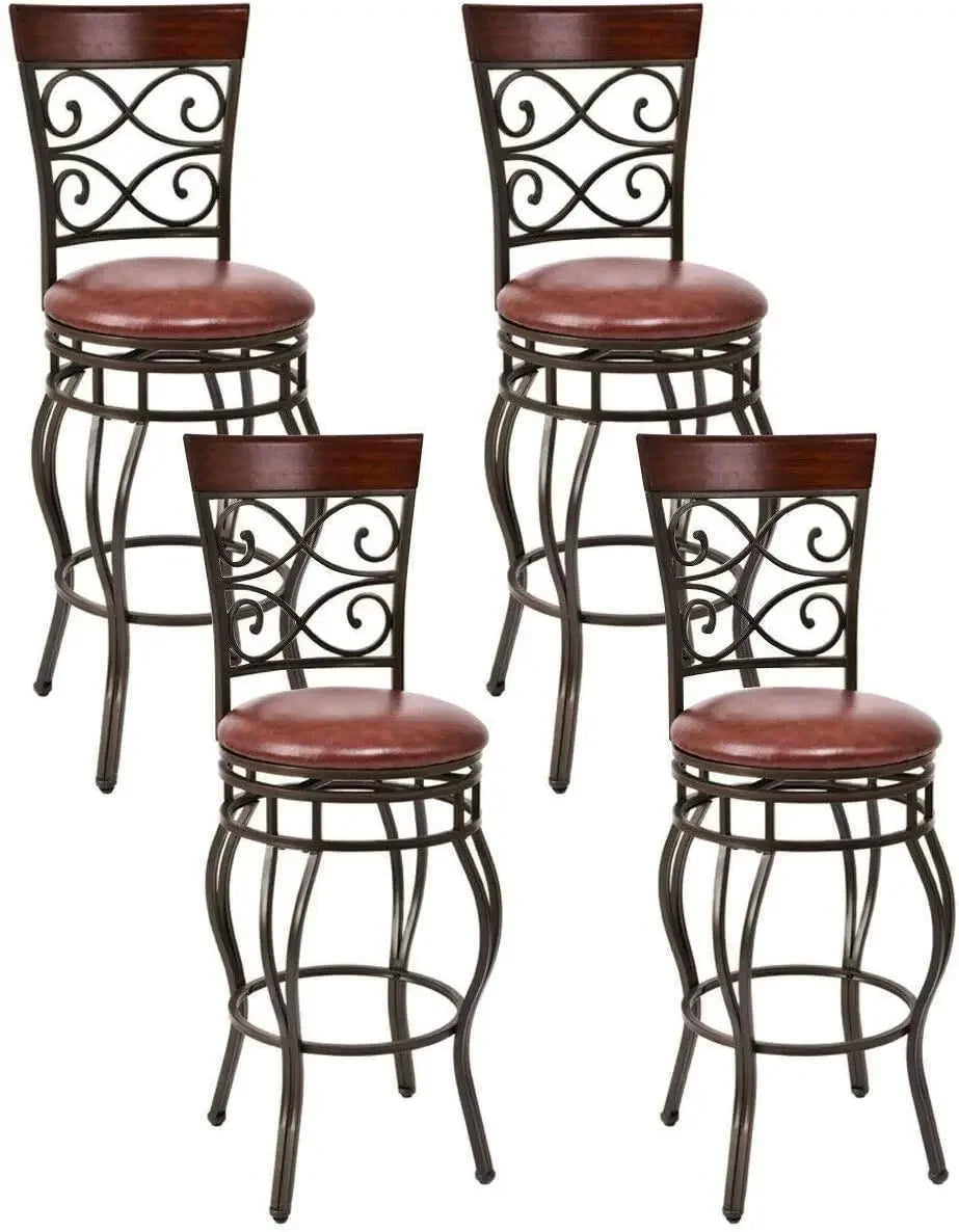 Bar Stools Set of 4, 360 Degree Swivel,