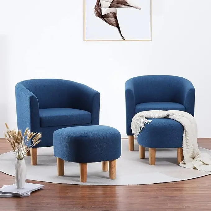Accent Chairs Set of 2, Barrel Chair