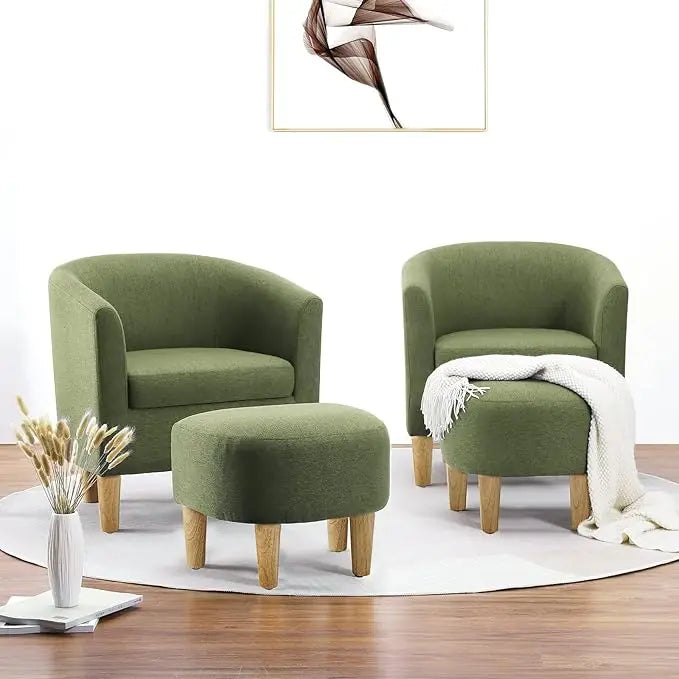 Accent Chairs Set of 2, Barrel Chair