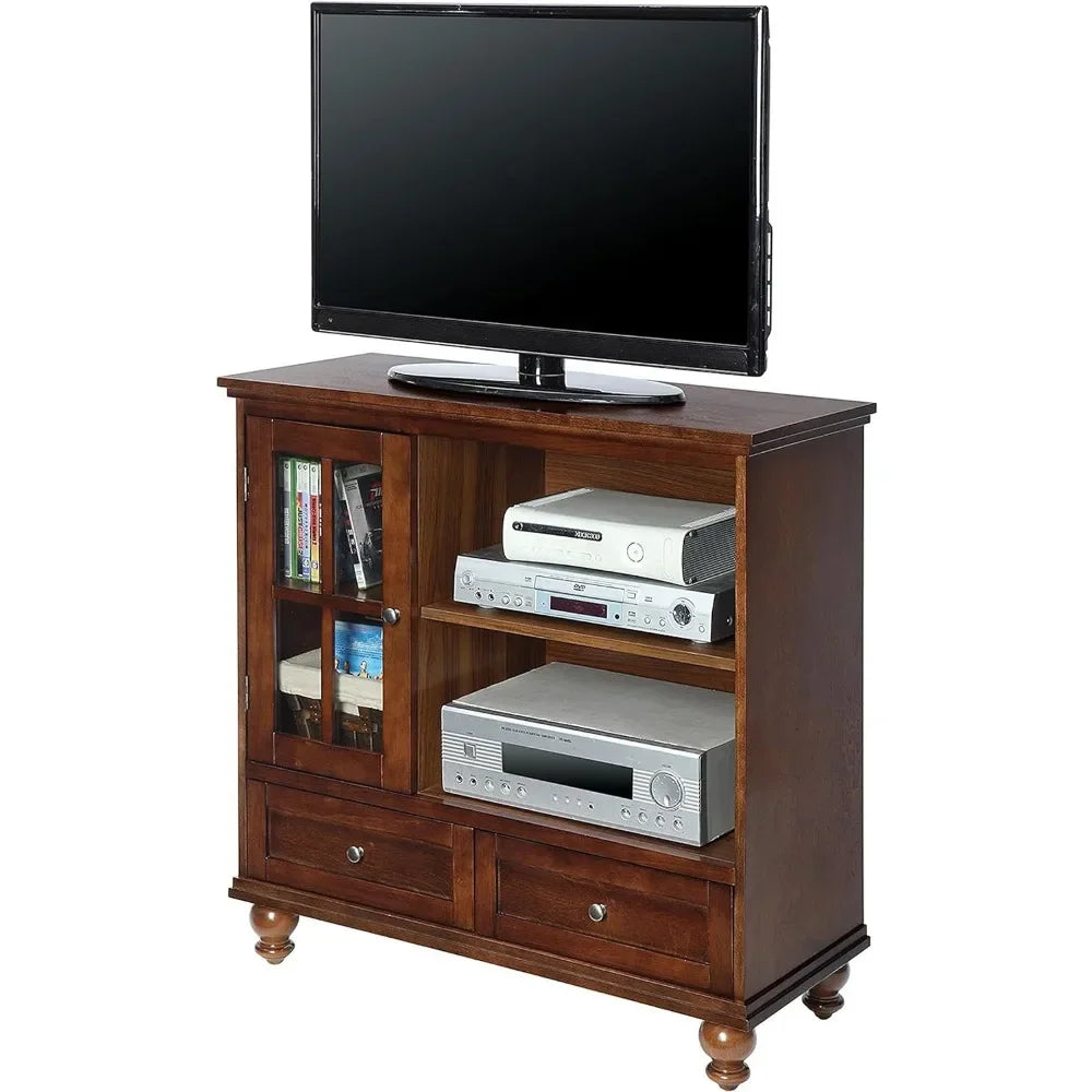 Convenience Concepts Tahoe Highboy TV Stand, Dark Walnut
