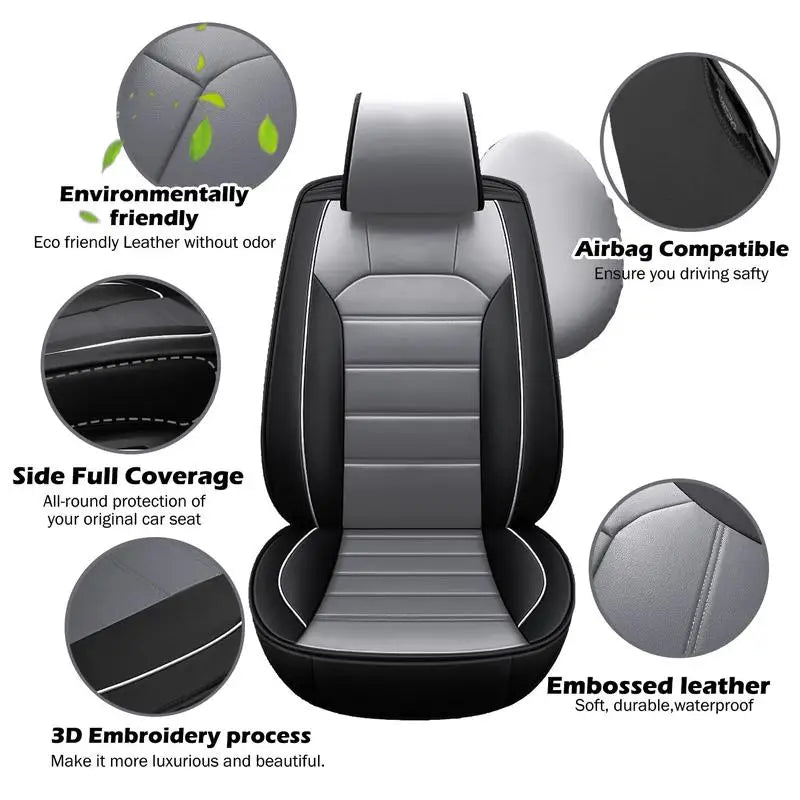 Universal Leather Car Seat Cover Full Set