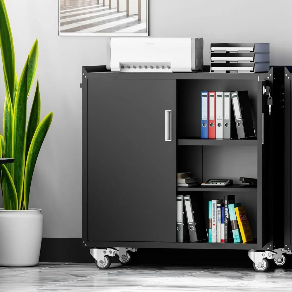Metal Storage Cabinet with Wheels,