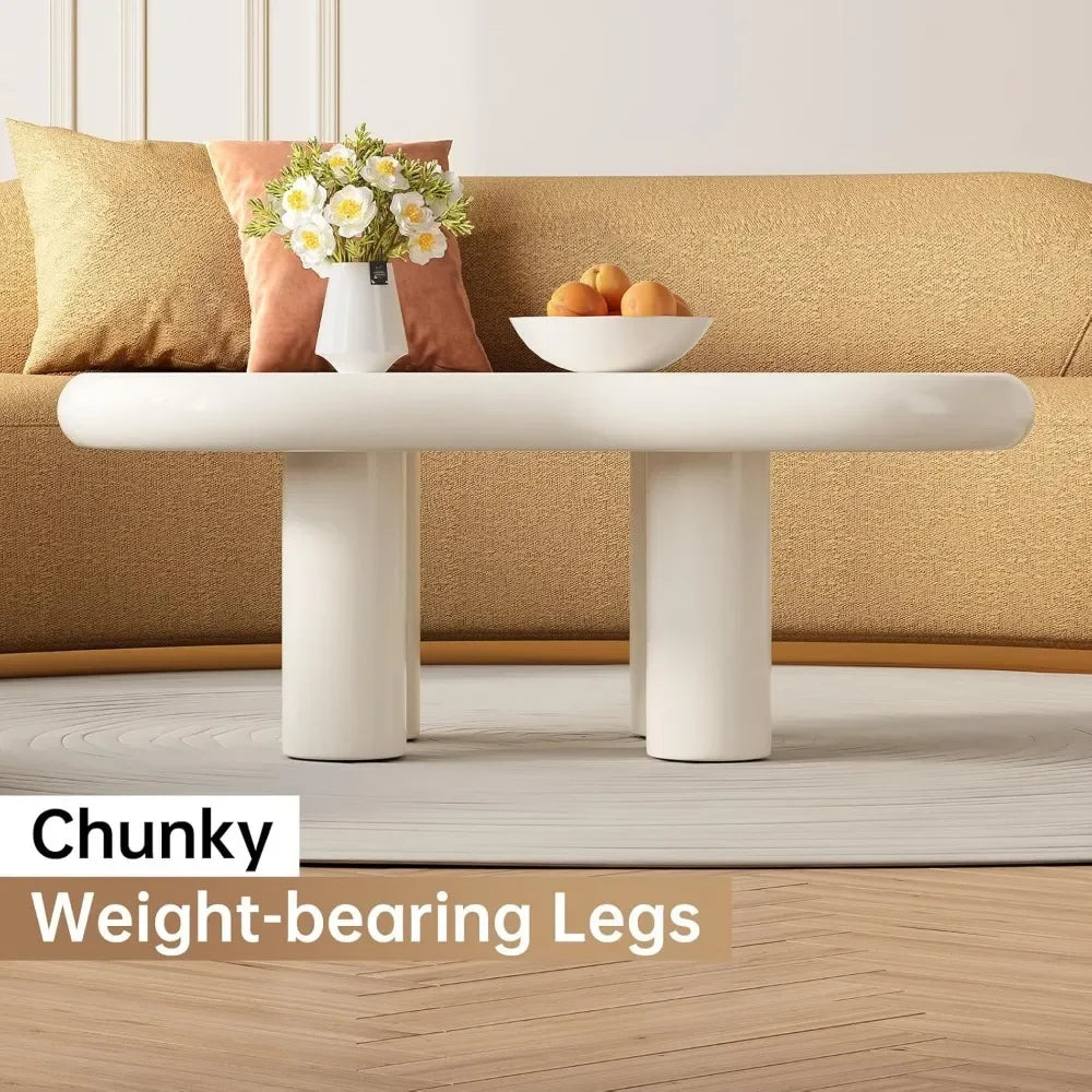 White Modern End Table, With 4 Legs