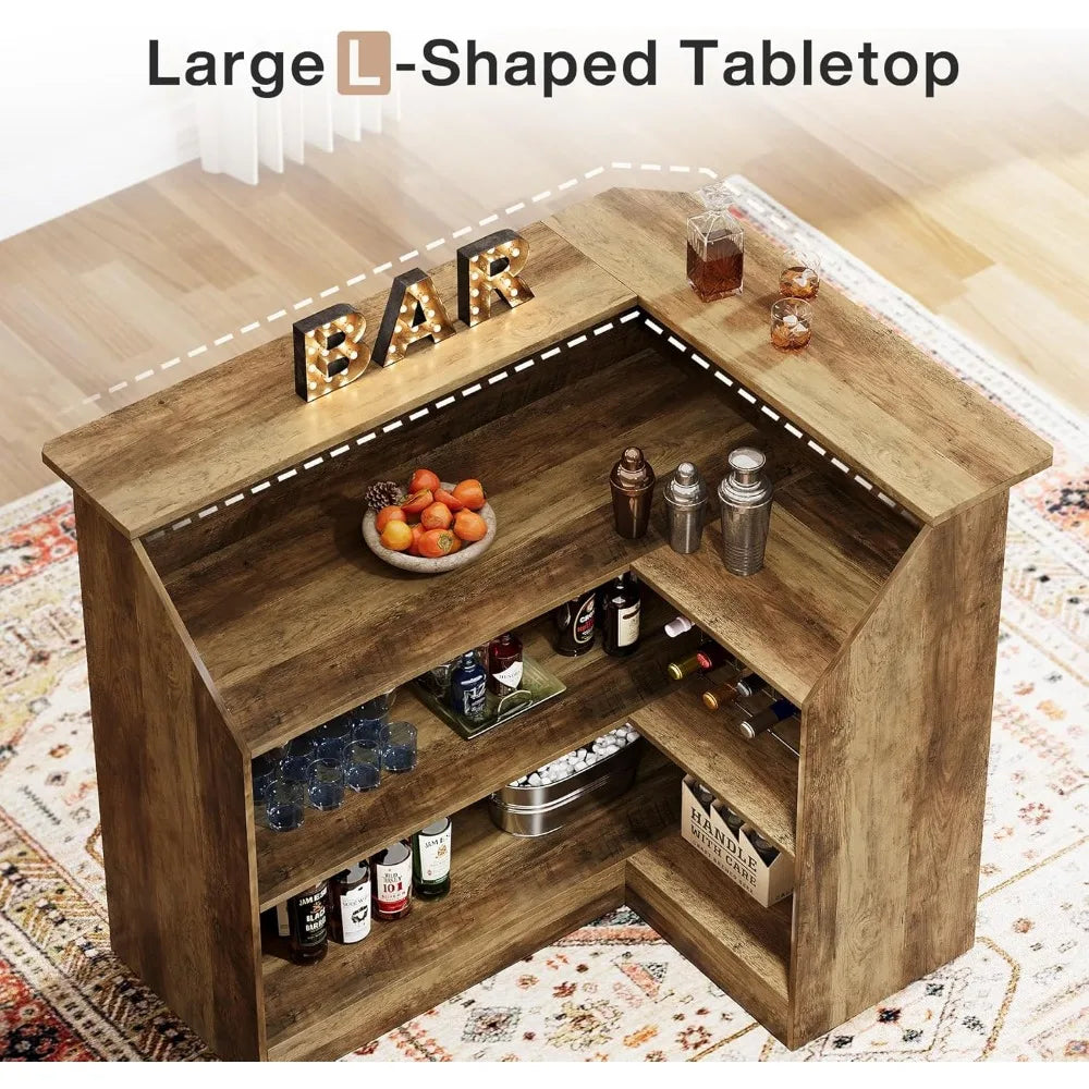 Bar Cabinet, L-Shaped Home Bars Table