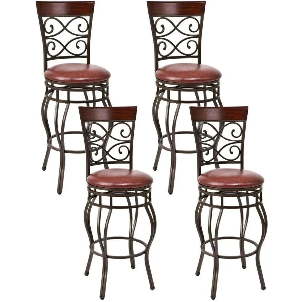 Bar Stools Set of 4, 360 Degree Swivel,