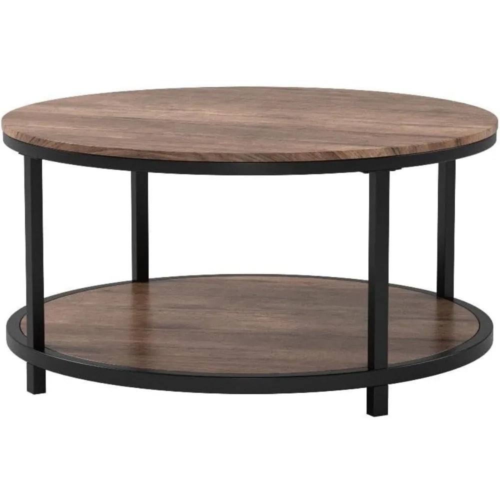 Round Coffee Table, 36", 2-Tier