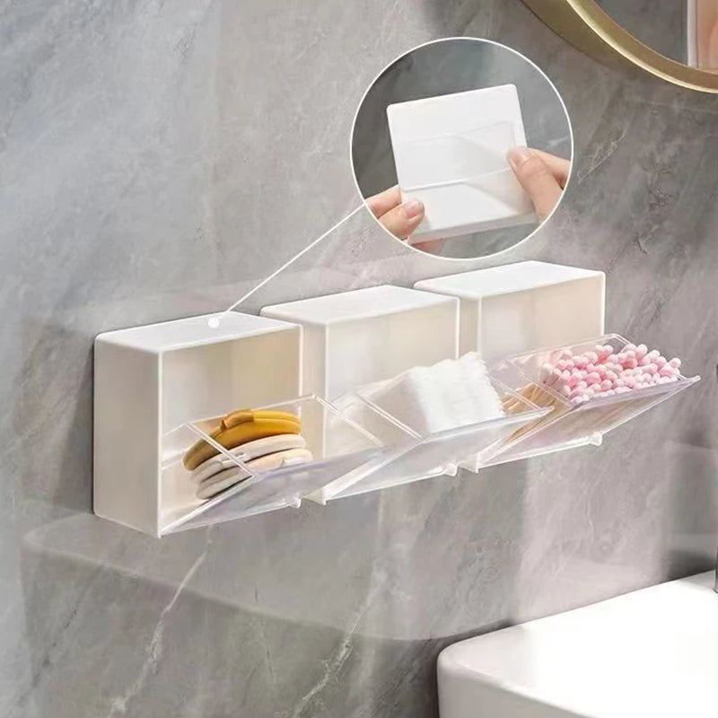 4pcs Plastic Wall Mounted Storage Boxes