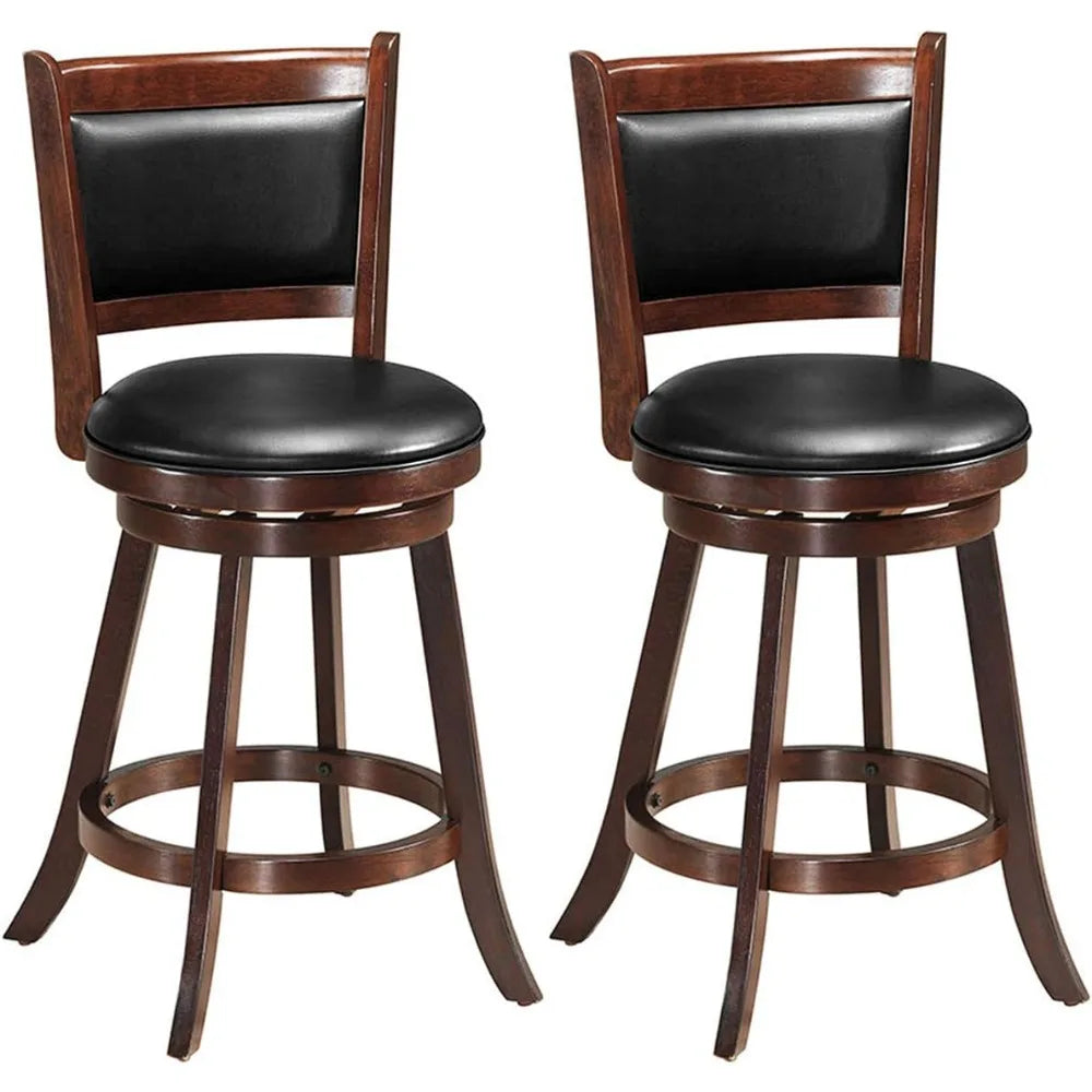 Bar Stools Set of 2, 360 Degree Swivel,