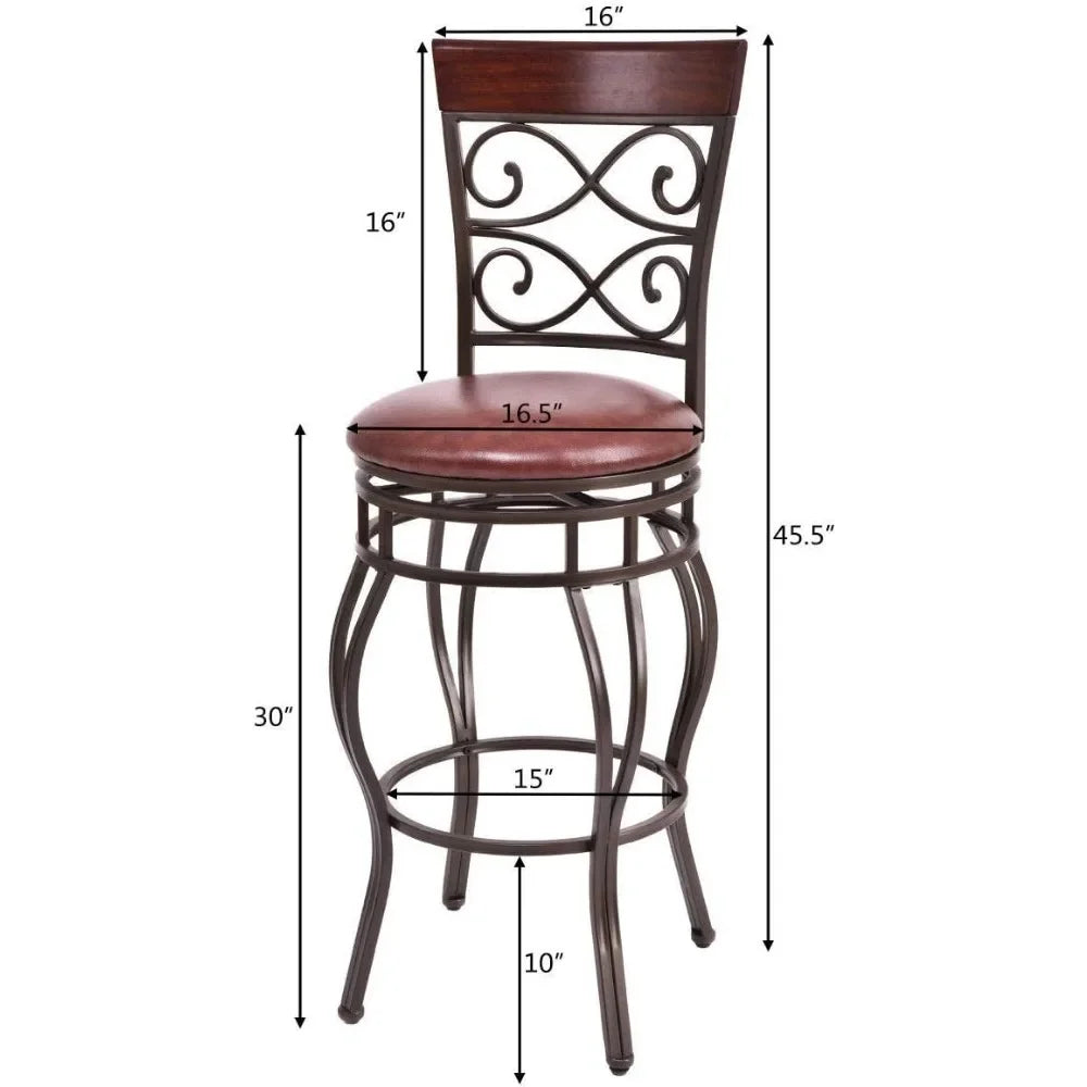 Bar Stools Set of 4, 360 Degree Swivel,